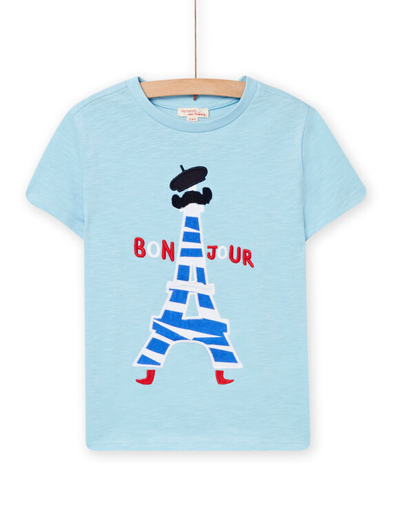 T-shirt mangas curtas azul-horizonte menino NOVATI / 22S90221TMC216