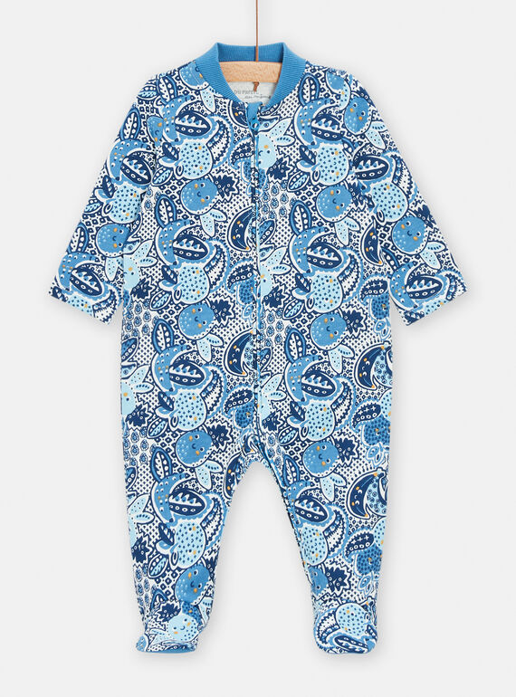 Babygro azul com estampado caxemira bebé menino TEGAGREAOP / 24SH1441GRE003