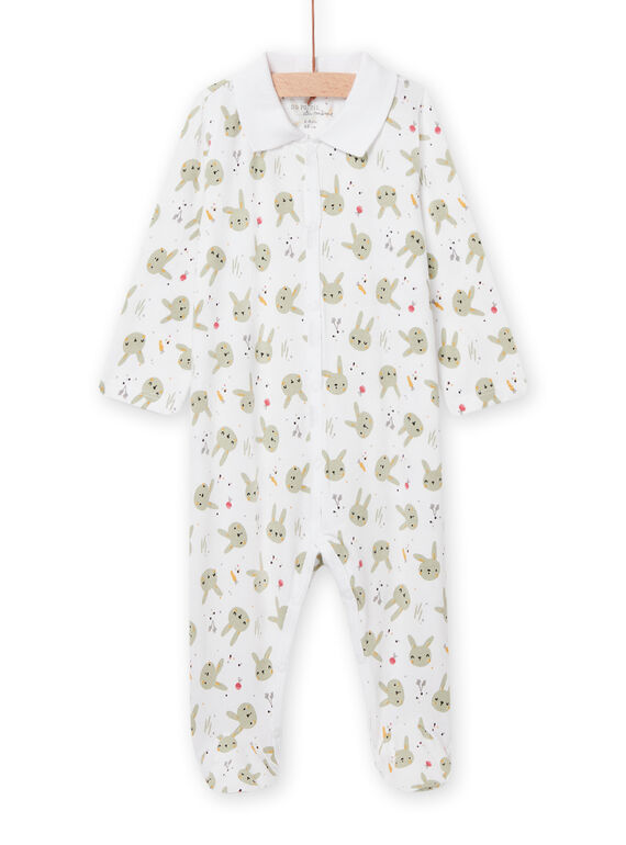 Babygro branco com gola estampada com coelhos recém-nascido menino NOU2GRE3 / 22SF0451GRE000