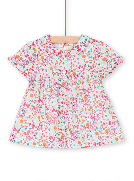Blusa rosa e laranja estampado florido bebé menina LIVICHEM / 21SG09U1BLU000