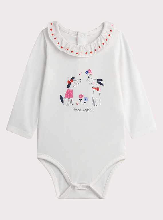 Body de gola cru para bebé menina WIKABOD / 25SG0932BODA001