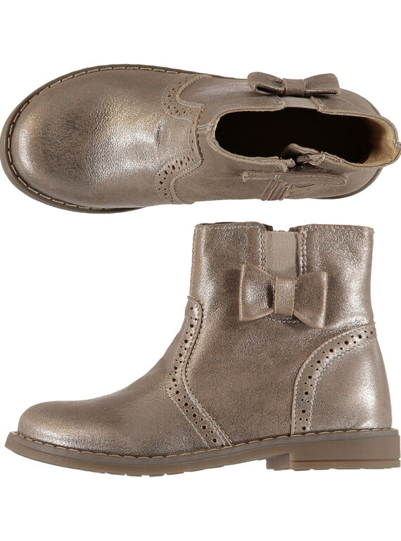 Boots couro metalizado dourado criança menina GFBOOTGOLD / 19WK35I3D0D954