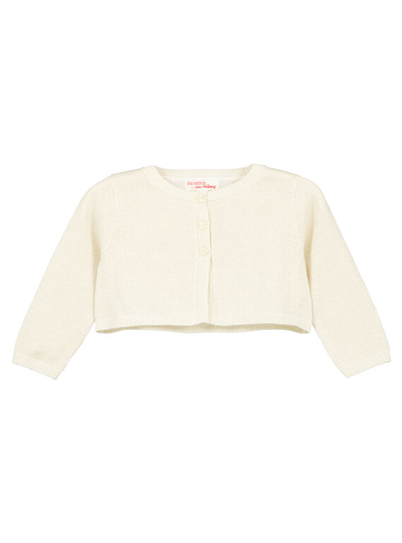 Cardigan dourado em tricô e lurex menina GINOCAR2 / 19WG09V2CAR954