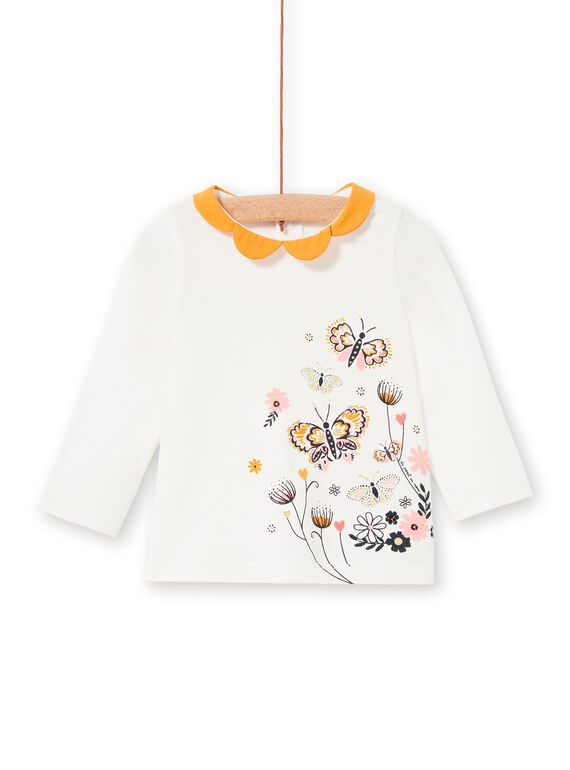 T-shirt cru e amarela bebé menina LIPOEBRA / 21SG09Y1BRA001