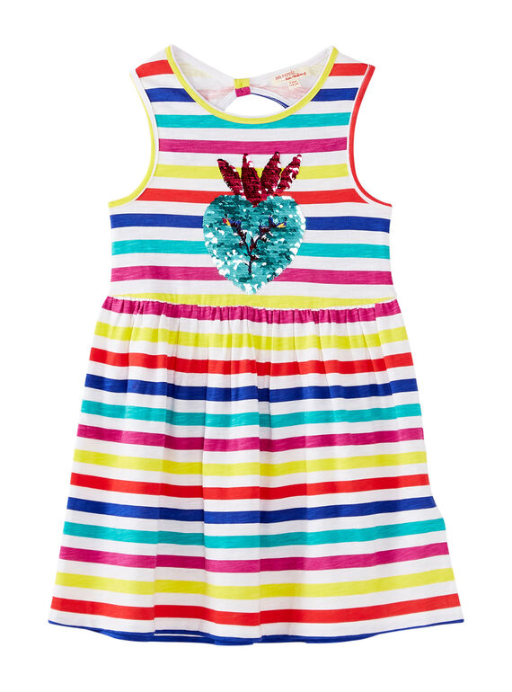 Vestido sem mangas às riscas e morango com sequins mágicos JAMAROB5 / 20S901P5ROB000