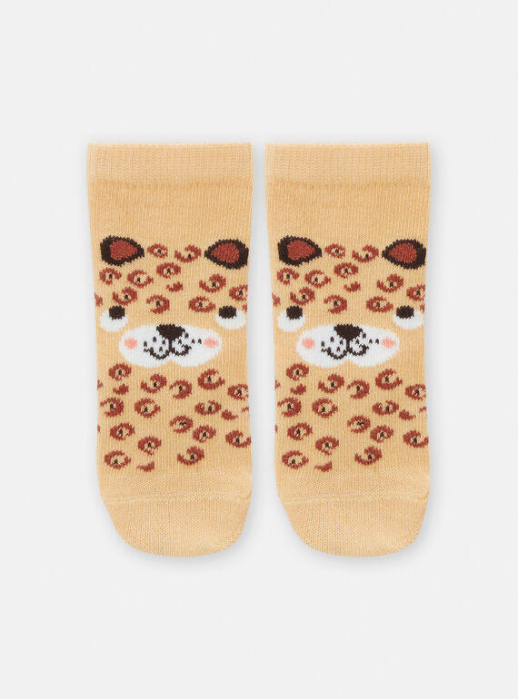 Meias açafrão com padrão leopardo para bebé menino TYUCRICHO1 / 24SI1084SOQ113
