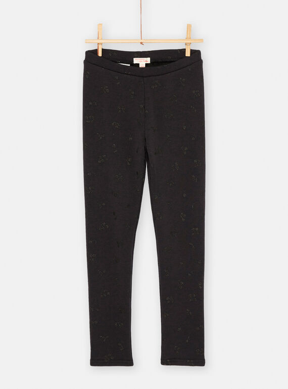 Leggings preto com estampado de cereja para menina SAJOLEG3 / 23W901N9PAN090