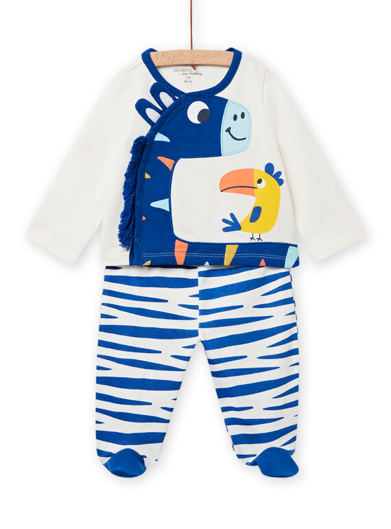Pijama cru-mesclado e azul bebé menino NEGAPYJZEB / 22SH14G2PYJ006