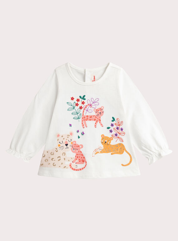 Camisola de manga comprida com animação de leopardo para bebé menina VIKOTEE2 / 24WG0932TML001