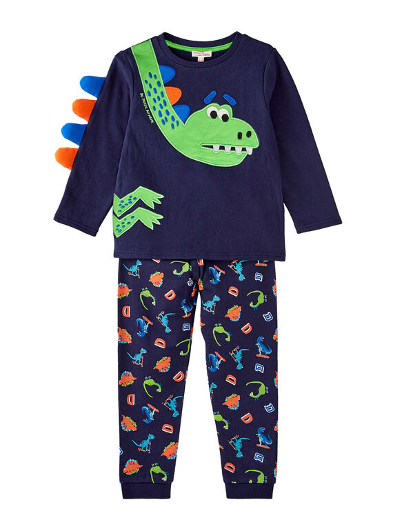 Pijama azul noite dinossauro fosforescente criança menino JEGOPYJDINO / 20SH12C1PYJ705