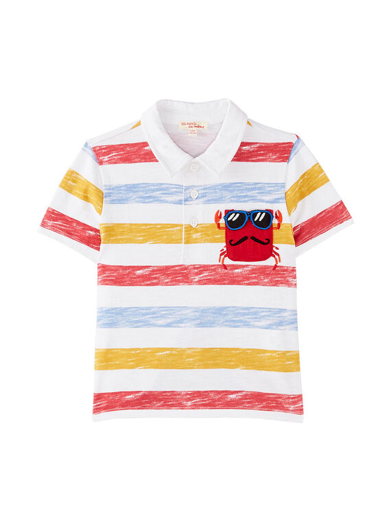 Polo cru menino riscas estampadas bolso caranguejo JOCEAPOL / 20S902N1POL000