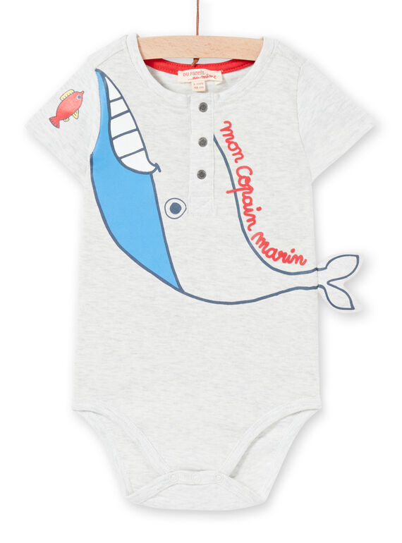Body cinzento mesclado bebé menino LUVIBOD / 21SG10U1BODJ920
