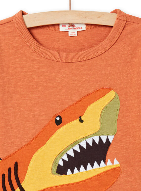 T-shirt ferrugem com padrão tubarão menino NOVITEE2 / 22S902M1TML408