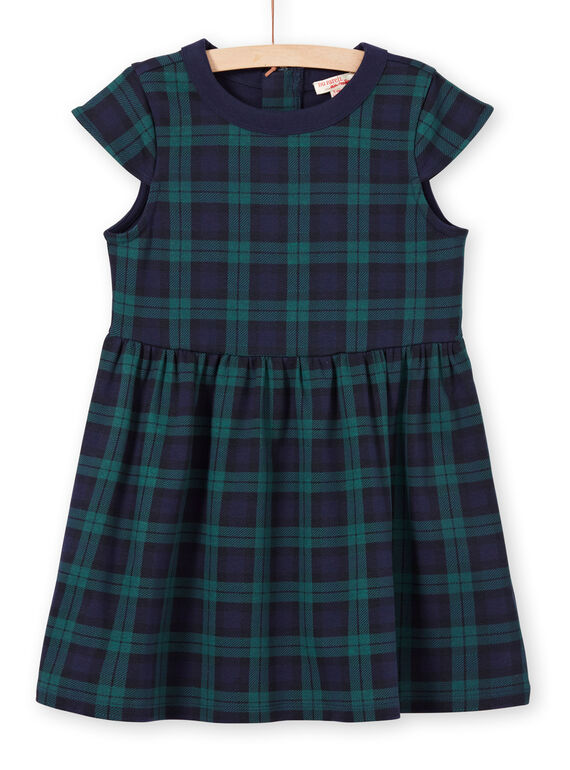 Vestido verde e azul-marinho menina MAJOROB3 / 21W90121ROBC243