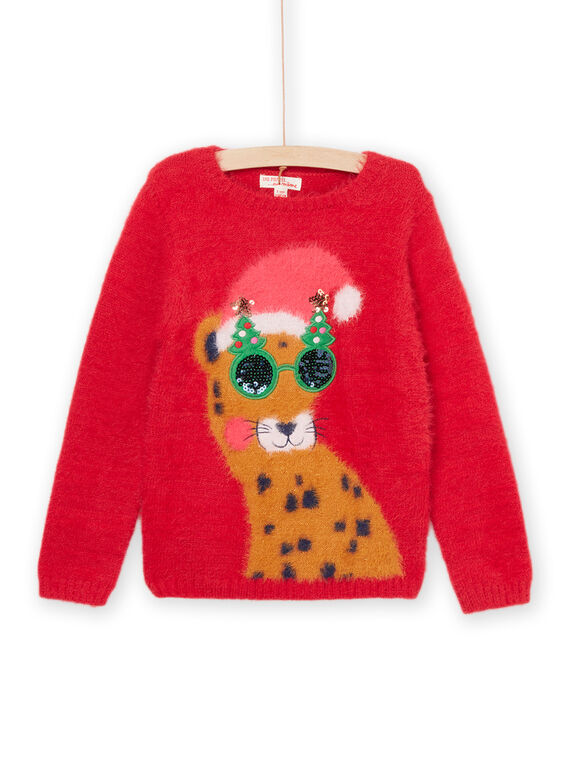 Camisola com estampado leopardo com óculos em lantejoulas PANOPULL / 22W901V1PULF529
