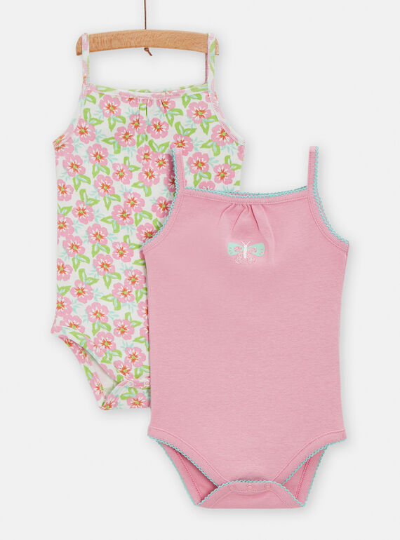 Pack de 2 bodies cru e rosa bebé menina TEFIBODTRO / 24SH1372BDL001