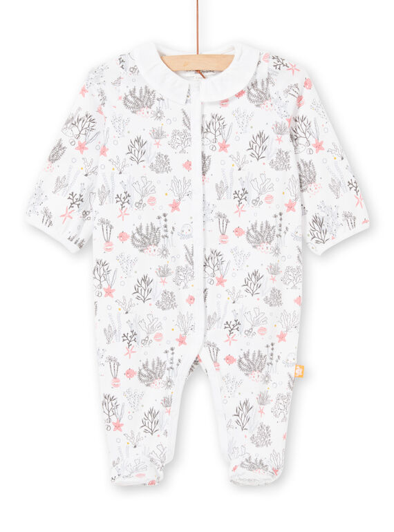 Babygro branco com estampado fundo marinho nascimento menina LOU2GRE1 / 21SF03I1GRE000