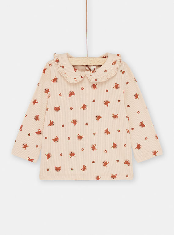 T-shirt rosa-pálido com estampado raposa SICOUBRA1 / 23WG09L1BRA009