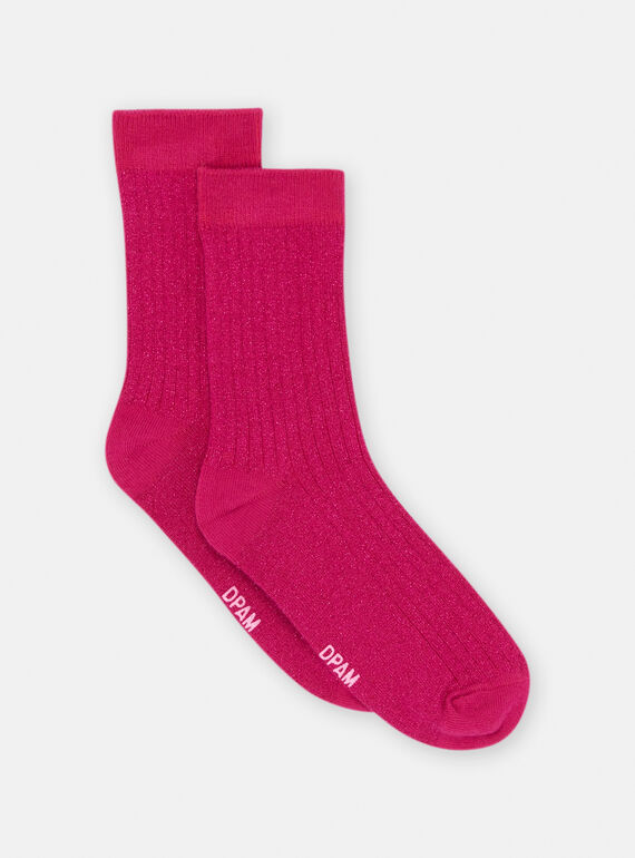 Meias rosa em lurex menina SYAJOSCHO4 / 23WI01M4SOQ310