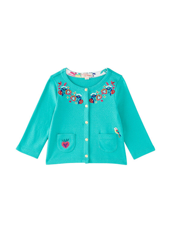 Cardigan turquesa bebé menina JIMARCAR / 20SG09P1CAR310