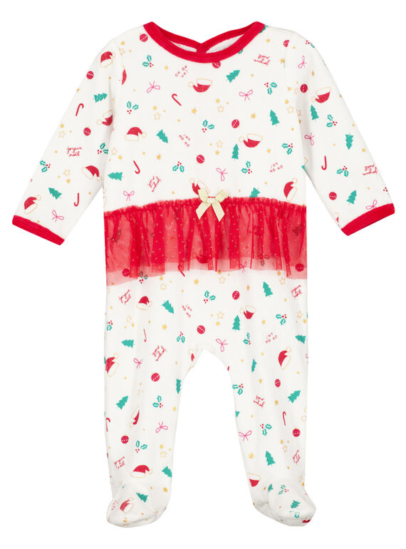 Babygro de Natal em veludo menina GEFIGRENOEL / 19WH13T1GRE001