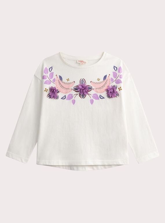T-shirt nude de manga comprida com estampado floral WALANTEE1 / 25S90142TML003