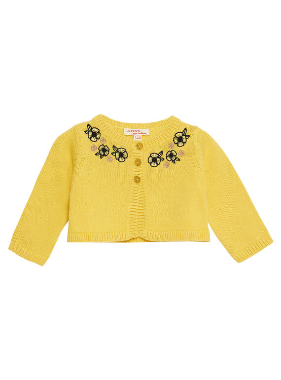 Cardigan em tricô amarelo bebé menina JITROCAR / 20SG09F1CAR102