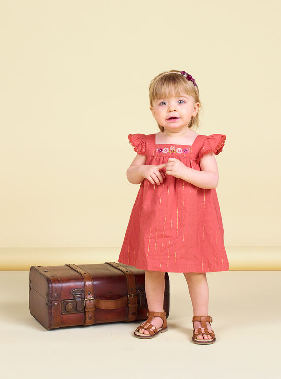 Vestido castanho bebé menina LITERROB1 / 21SG09V3ROBF519