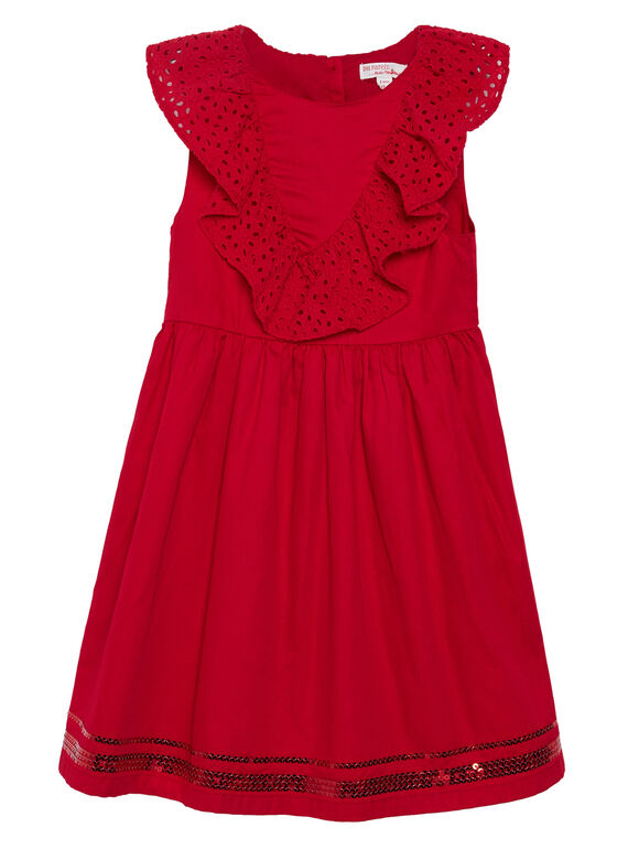 Vestido com folho em bordado inglês JAJAROB2 / 20S901B2ROB050