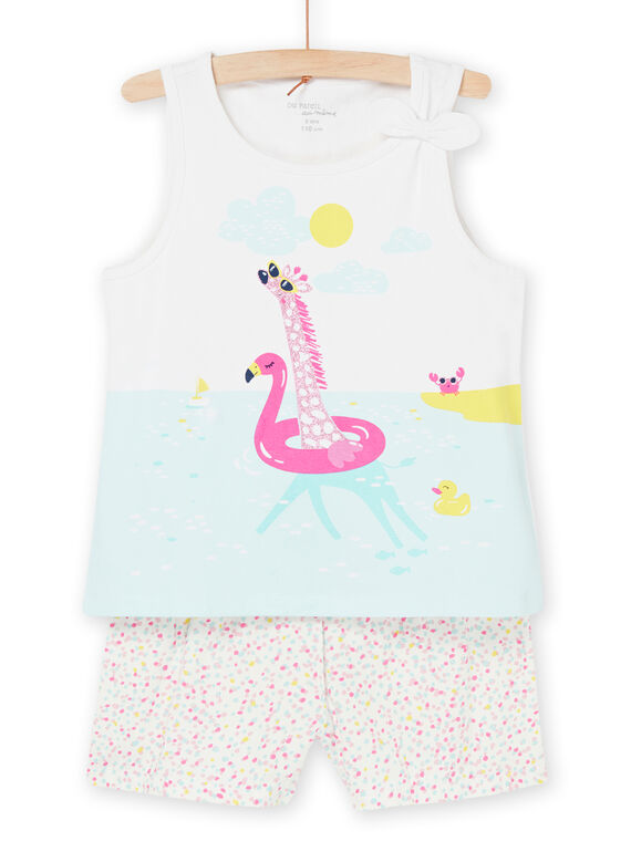 Pijama branco com padrão de girafa no mar REFAPYJNAT / 23SH11H5PYJ000
