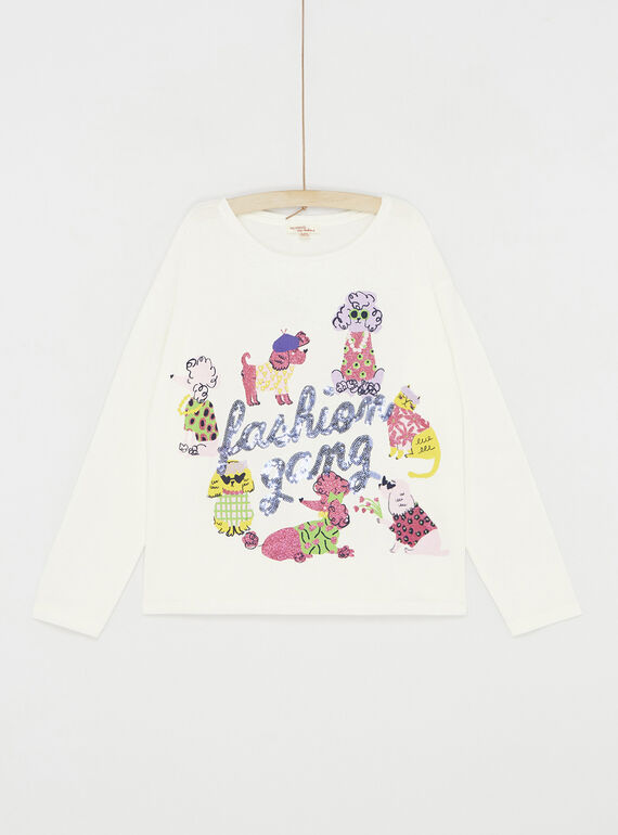 T-shirt cru com animação de cães e gatos SALINTEE1 / 23W901H1TML001