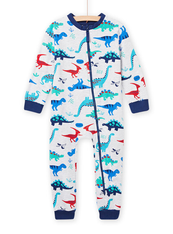 Sobrepijama cinzento mesclado com estampado dinossauro menino MEGOCOMBI / 21WH1281D4FJ920