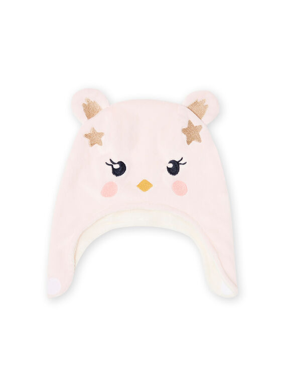 Gorro rosa com padrão de gato soft boa bebé menina MYINOBON / 21WI0963BOND322