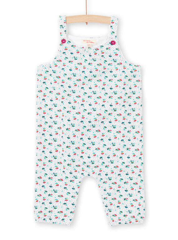 Jardineiras cru e azuis estampado florido bebé menina MITUCOMB / 21WG09K1CBL001