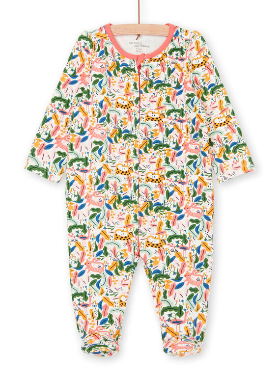 Babygro cru e verde estampado selva menina LEFIGREJUN / 21SH1352GRE001