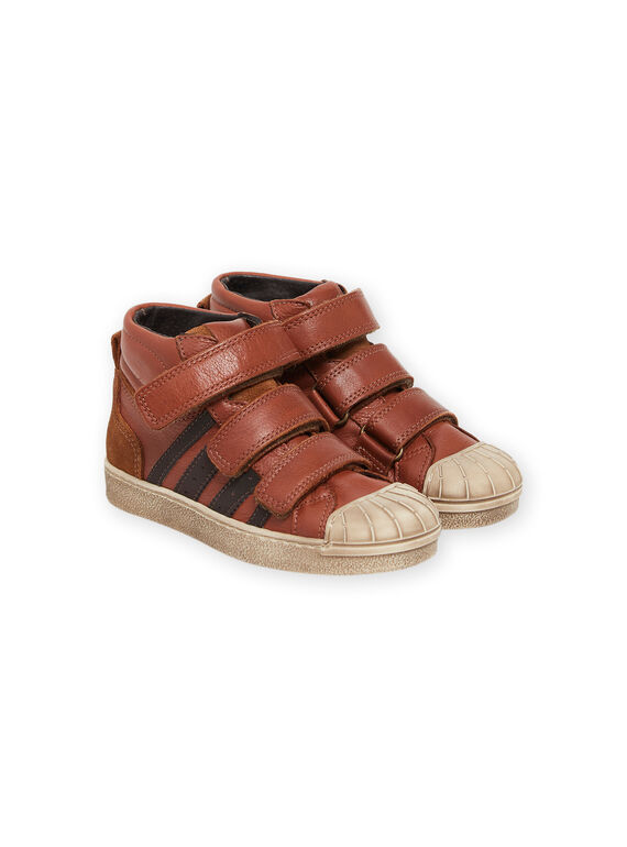 Sapatilhas subidas em couro camel POBASCAM / 22XK3673D3P804