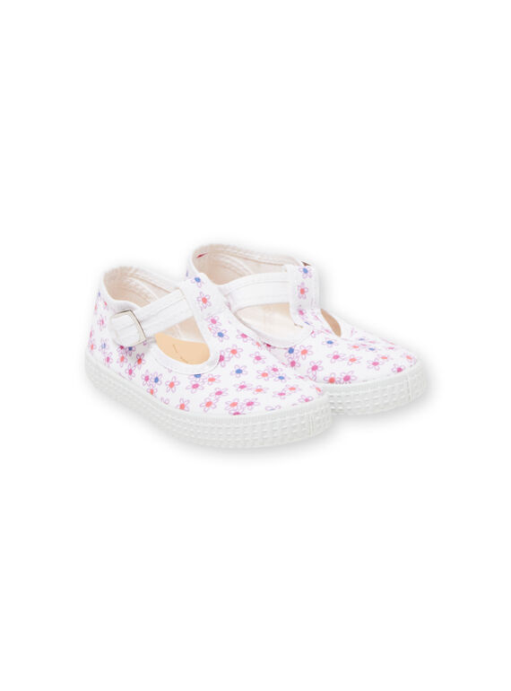 Salomés em tela brancas estampado florido bebé menina LBFSALFLEUR / 21KK3743D17000