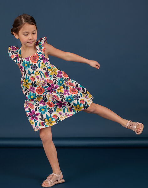 Robe A Fines Bretelles Volantees Imprime Floral Robe Enfant Dpam