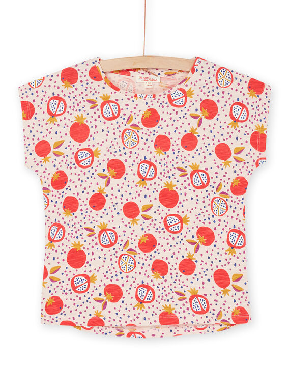 T-shirt rosa-maquilhagem com estampado de frutos e bolas RAJOTI6 / 23S901Z2TEED327