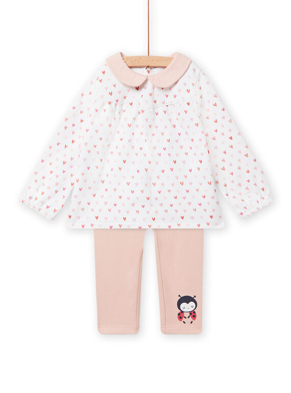 Conjunto blusa e leggings com estampado corações recém-nascido menina NOU1ENS1 / 22SF0342ENS000