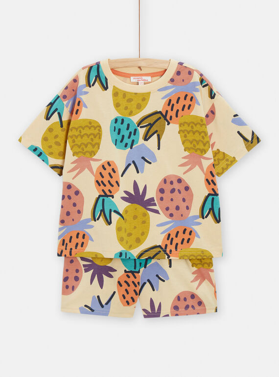Pijama bege com estampado ananás criança TEGOPYCMIX / 24SH1258PYJA006