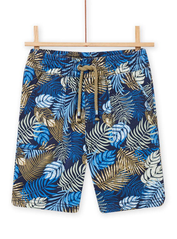 Bermudas azul com estampado folhagem menino NOSANBER1 / 22S902S2BER705