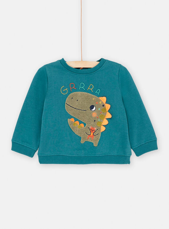 Sweat verde-garrafa com animação de dinossauro para bebé menino SUVERSWE / 23WG10J1SWEG611