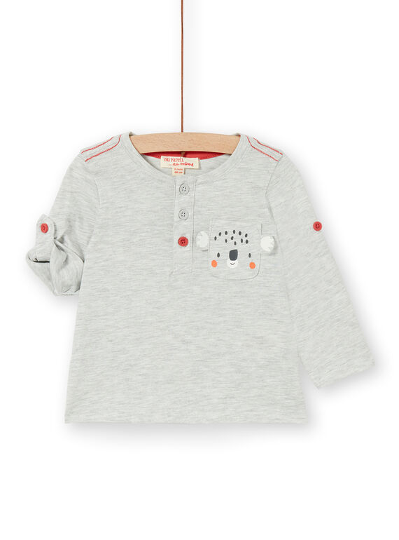 T-shirt cinzento mesclado bebé menino LUJOTUN1 / 21SG1034TML943