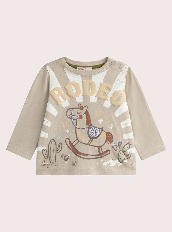 T-shirt bege para bebé menino WULANTEE2 / 25SG1045TML811
