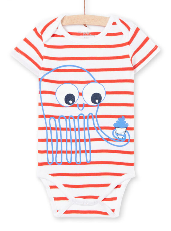 Body recém-nascido menino de mangas curtas estampado polvo LEGABODPIE / 21SH1426BDL000