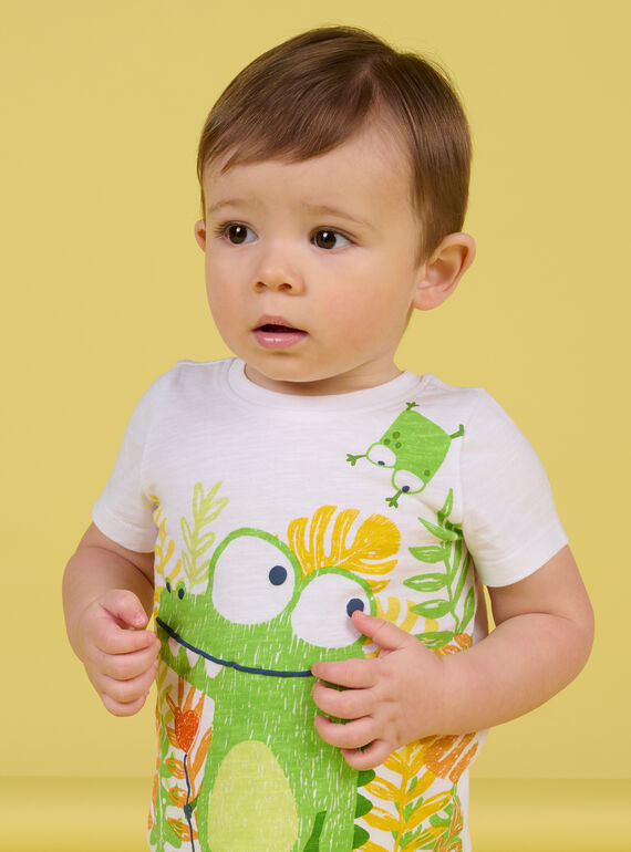 T-shirt branca com padrão decorativo bebé menino NUHOTI2 / 22SG10T2TMC000