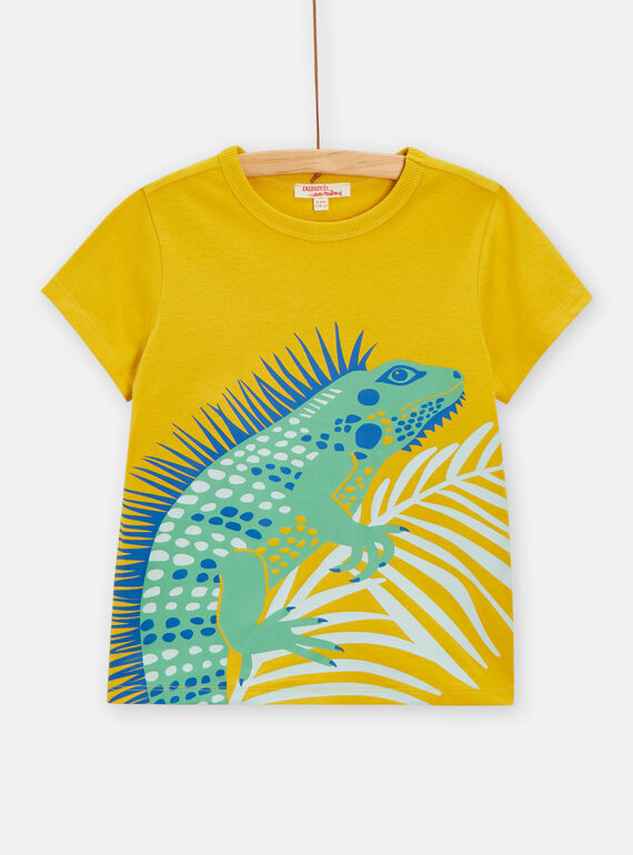 T-shirt amarelo com padrão de iguana para menino TOJOTI5 / 24S902D3TMC102