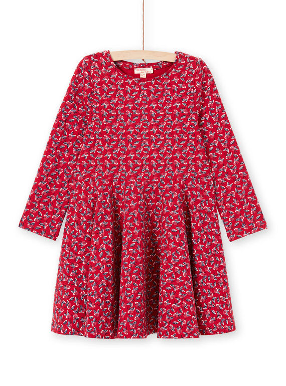 Vestido vermelho estampado florido menina MAMIXROB3 / 21W901J1ROB511