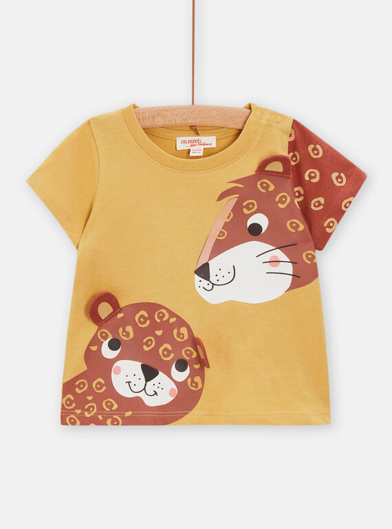 T-shirt açafrão com estampado de panteras para bebé menino TUCRITEE1 / 24SG10L2TMC113